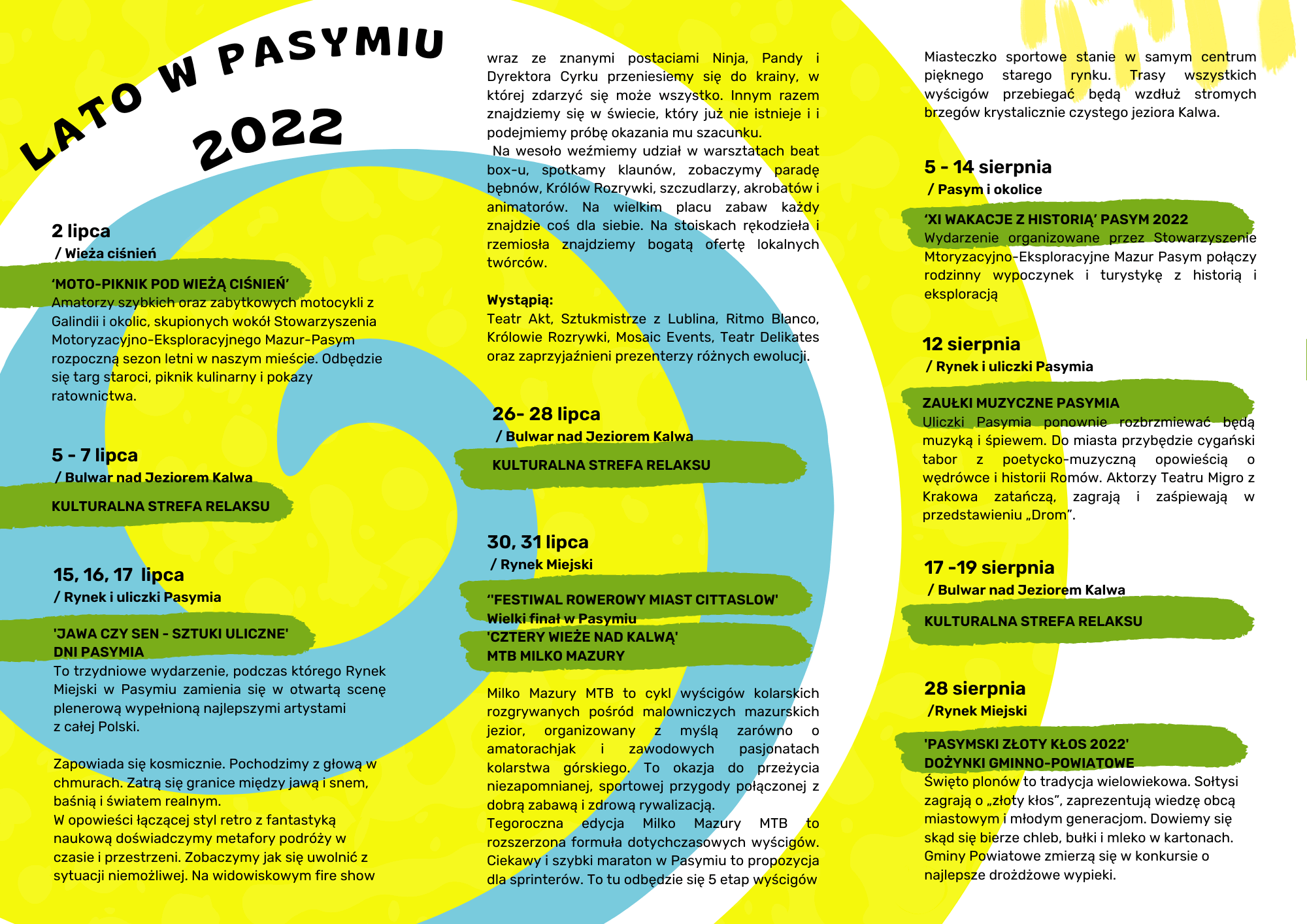 Lato pelne atrakcji Pasym 2022