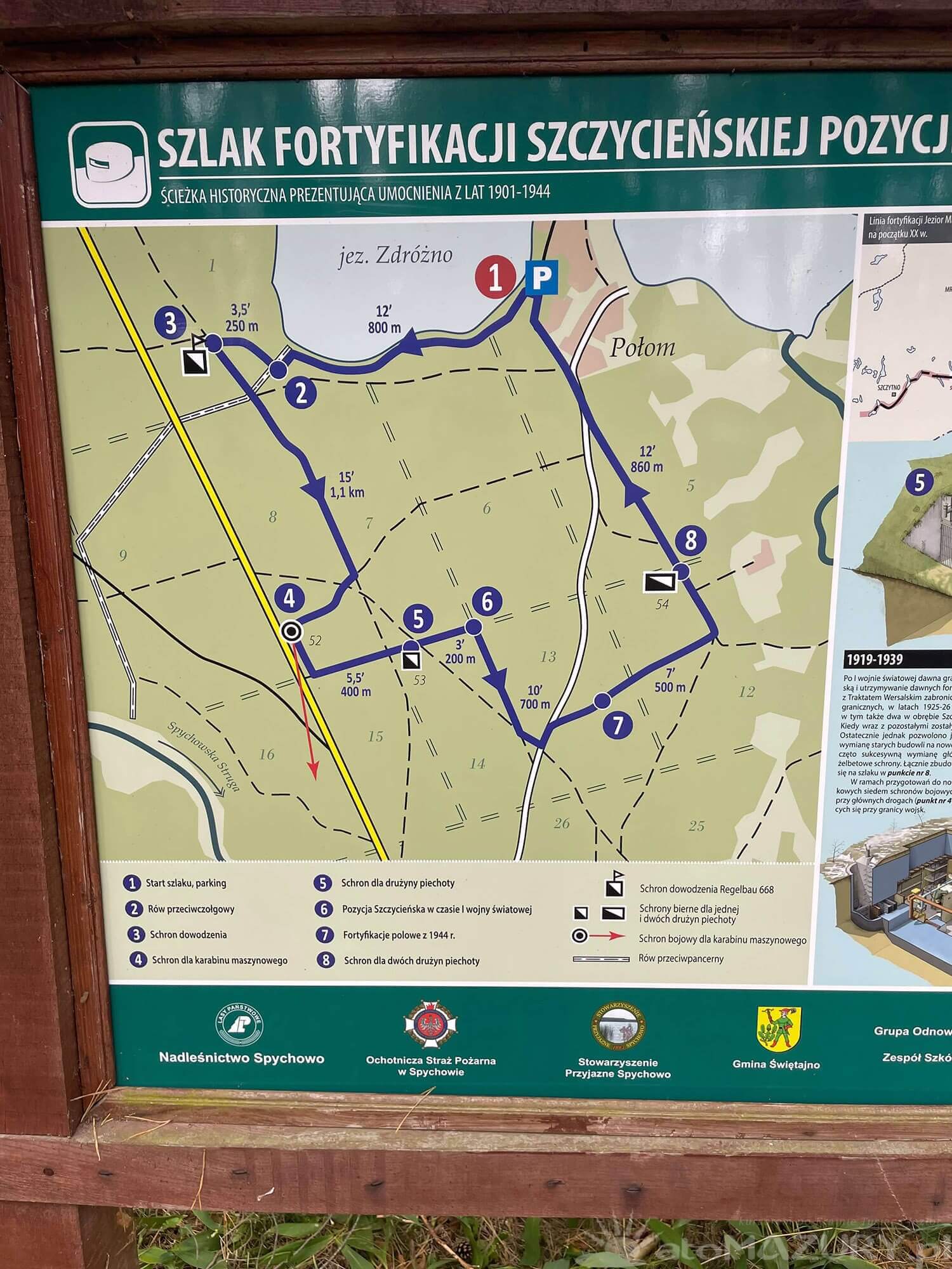 SZLAK PIESZY FORTYFIKACJI SZCZYCIENSKIEJ POZYCJI LESNEJ 1