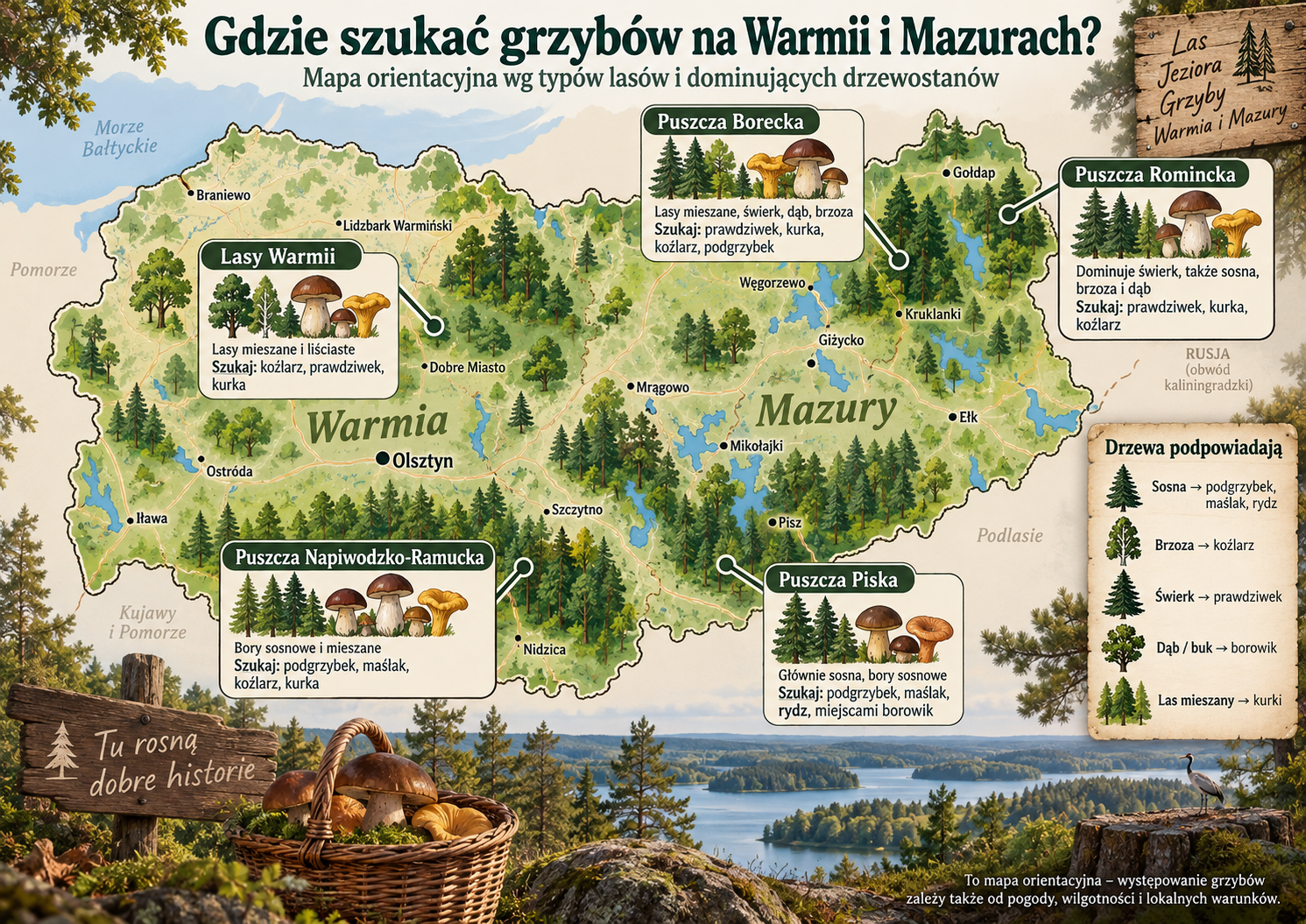 gdzie na grzyby mazury
